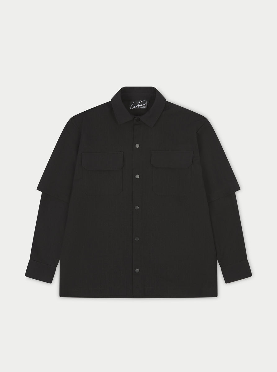 DOUBLE LAYER SHIRT - BLACK