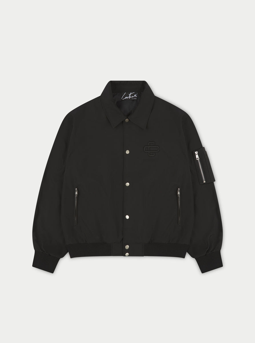 Tech Cotton Bomber Jacket Black - Calibre Menswear