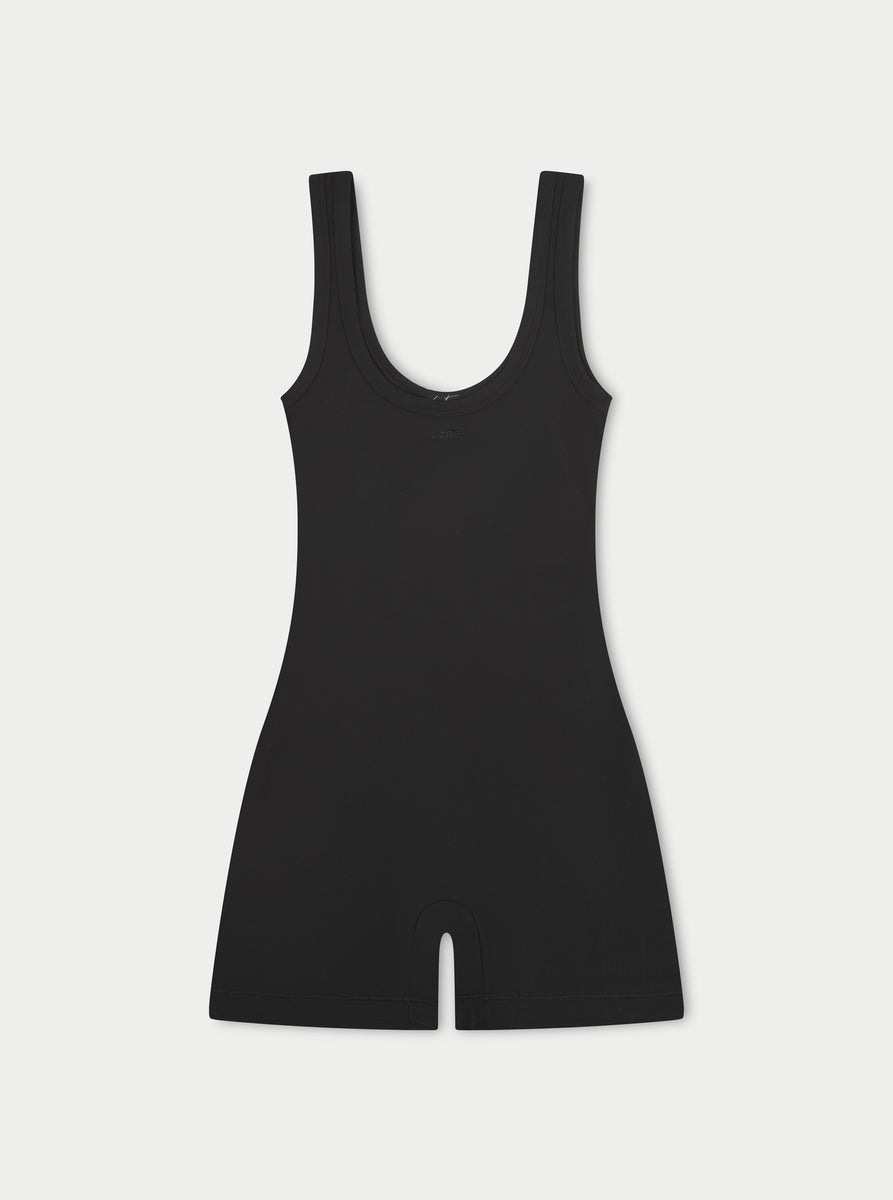 Black Sculpt Sleeveless Short Unitard