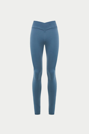 SCULPTING STRETCH ZIP HEM LEGGINGS - PETROL BLUE