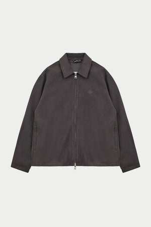 FAUX SUEDE WORKER JACKET - CHARCOAL