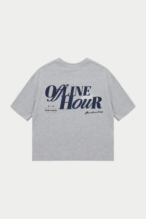 OFFLINE HOUR BOXY T-SHIRT - GREY MARL