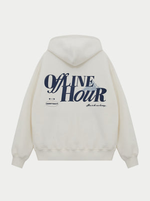 OFFLINE HOUR OVERSIZED HOODIE- OFF WHITE