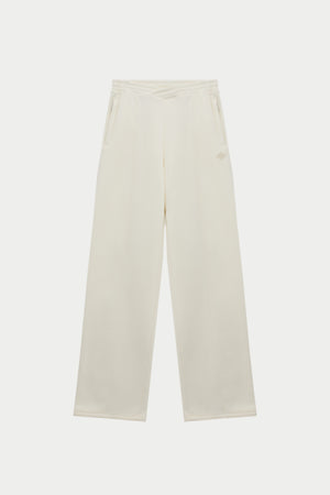 SEAM DETAIL CROSSOVER WAISTBAND JOGGERS - OFF WHITE