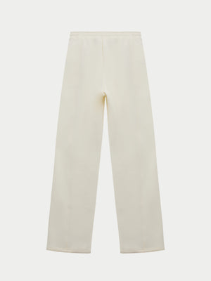 SEAM DETAIL CROSSOVER WAISTBAND JOGGERS - OFF WHITE