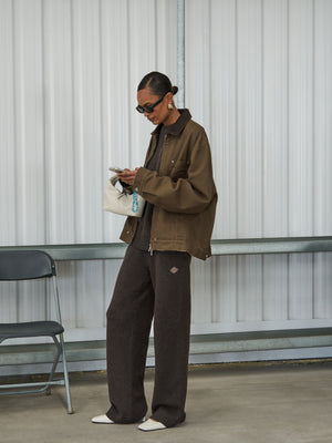 OVERSIZE FAUX SUEDE WESTERN JACKET - TAN