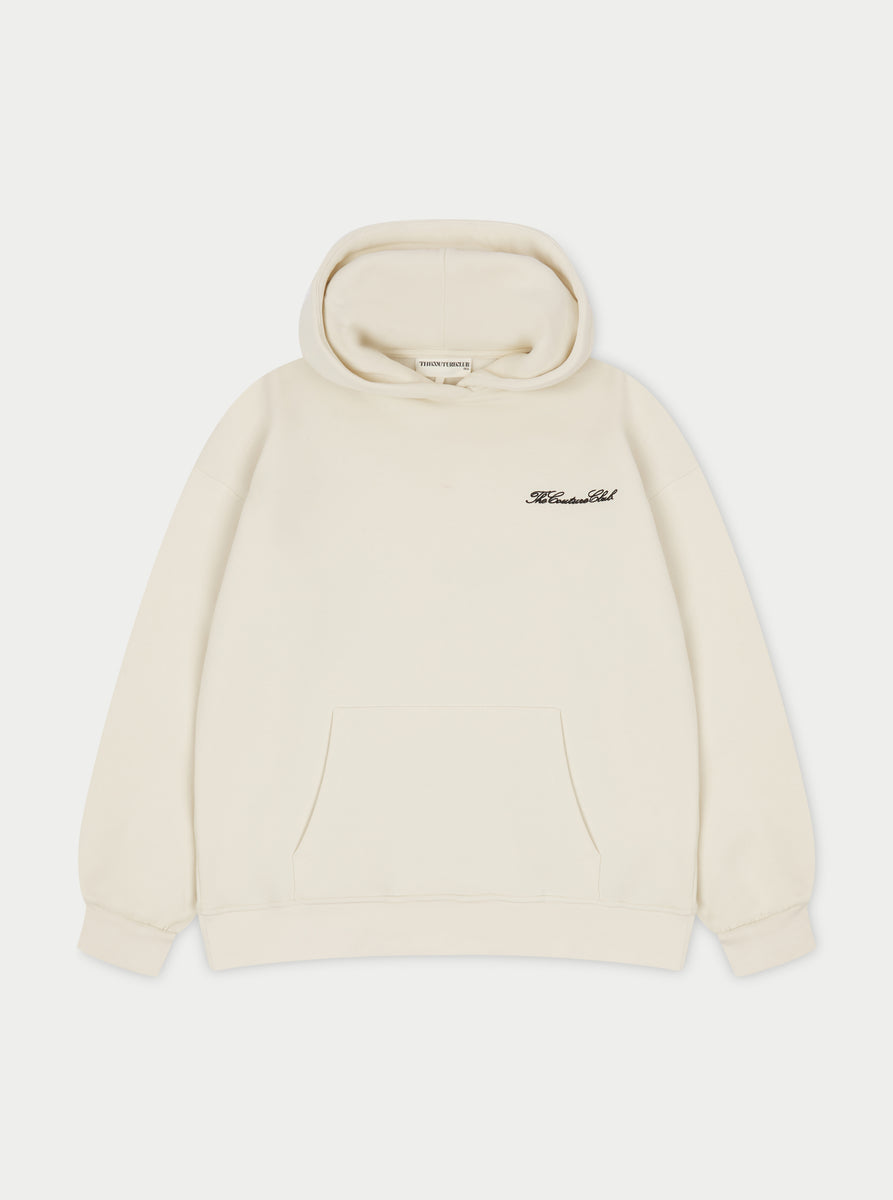 COUTURE SCRIPT PUFF SLEEVE HOODIE - OFF WHITE – The Couture Club