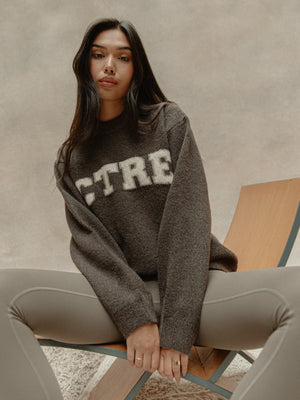 CTRE KNITTED SWEATSHIRT - BROWN