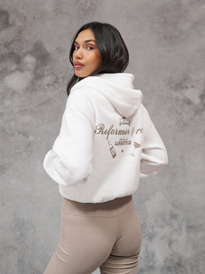 REFORMER & ROSE ZIP THROUGH HOODIE - OFF WHITE