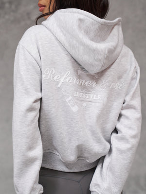 REFORMER & ROSE ZIP THROUGH HOODIE - GREY MARL