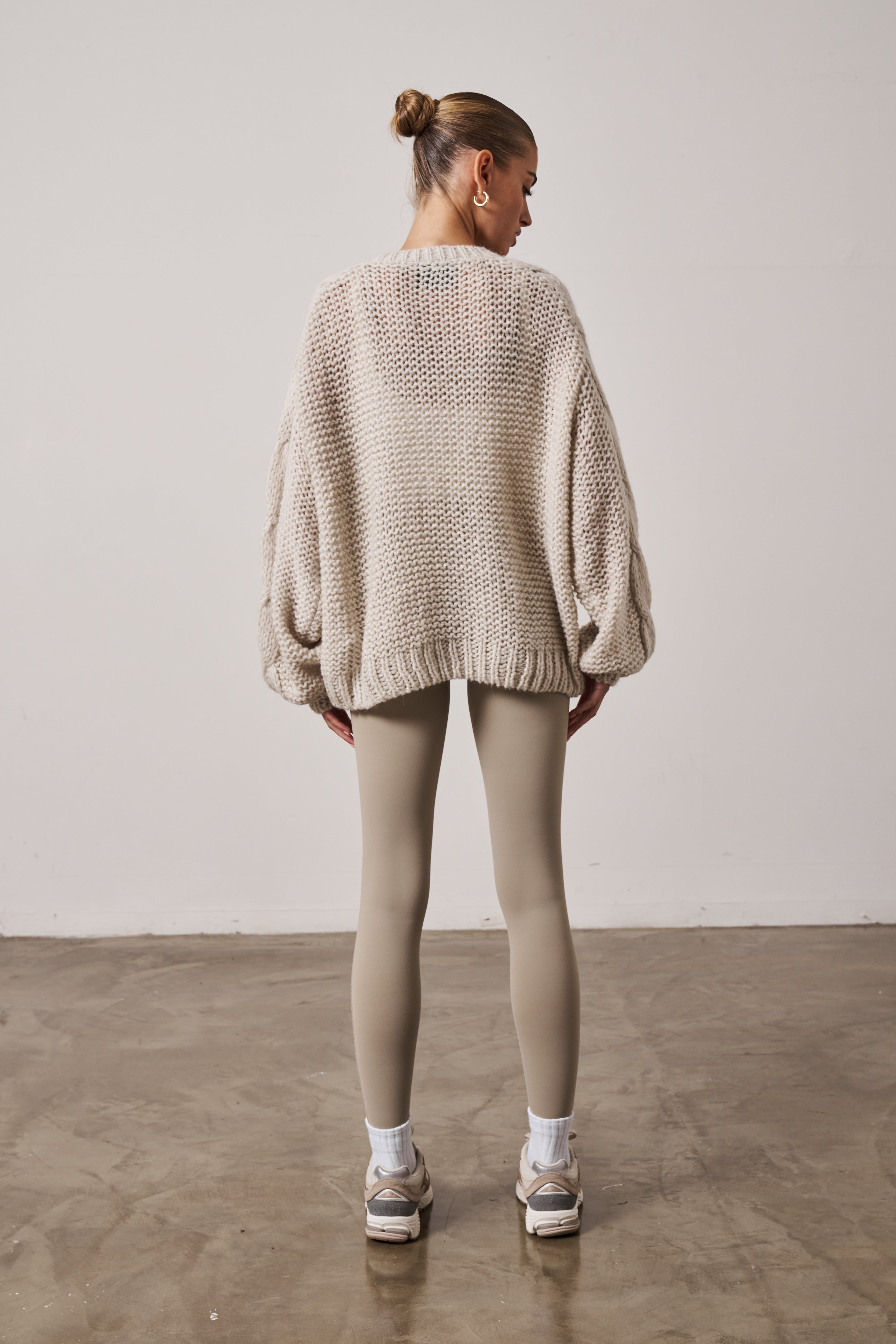 EMBLEM OVERSIZED KNIT JUMPER - STONE – The Couture Club