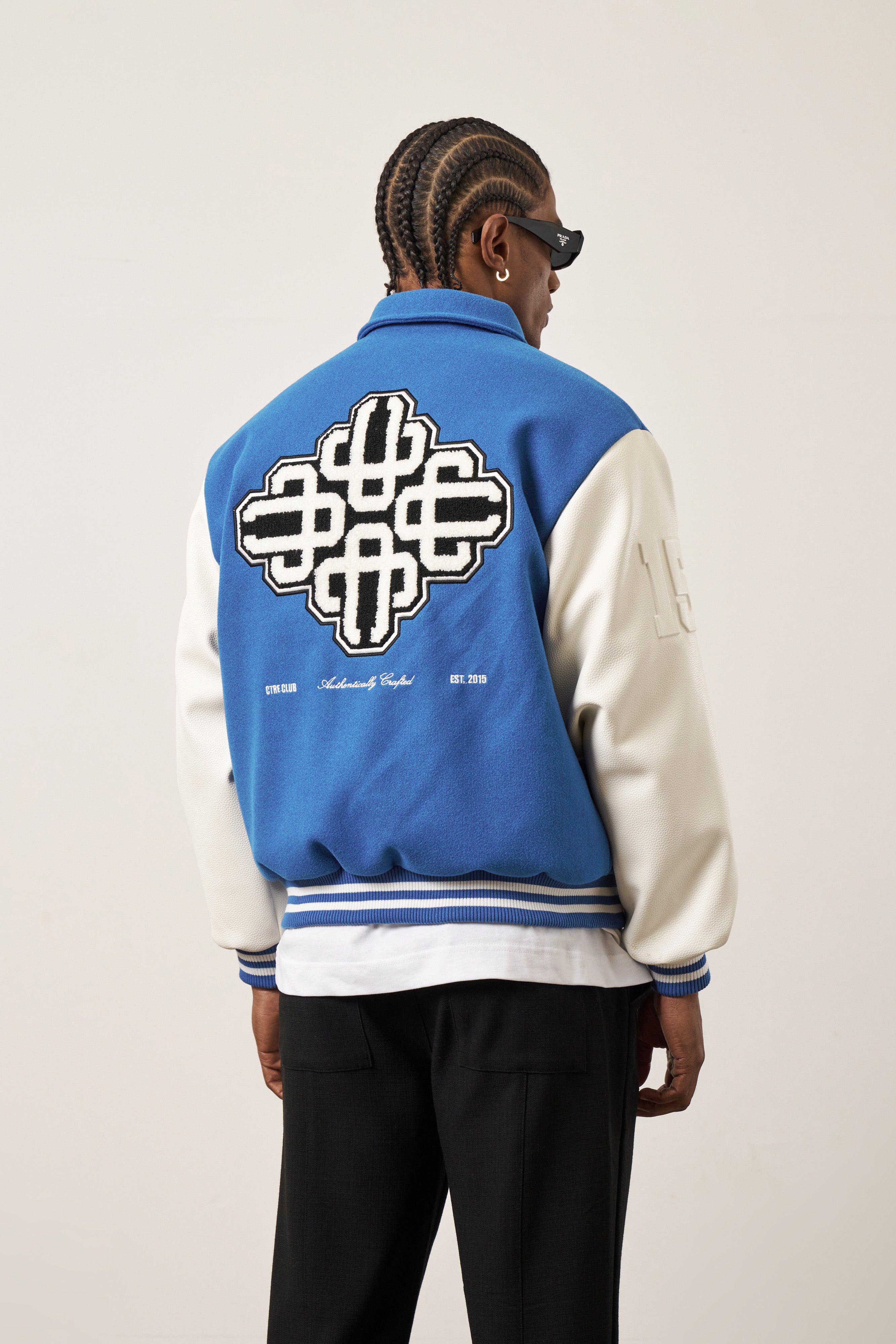 EMBLEM CHENILLE VARSITY JACKET - COBALT