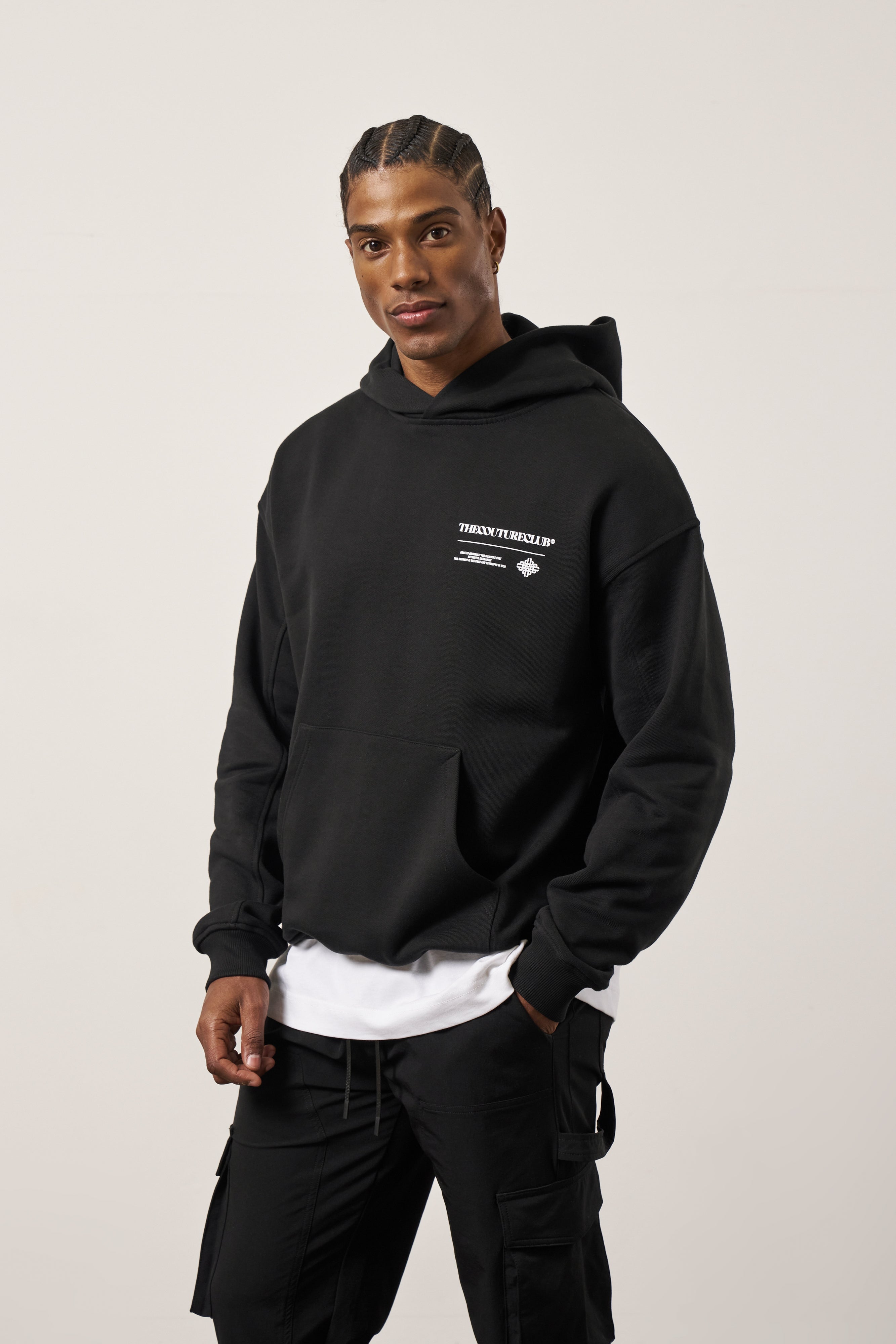 Black hoodie with graphic sale