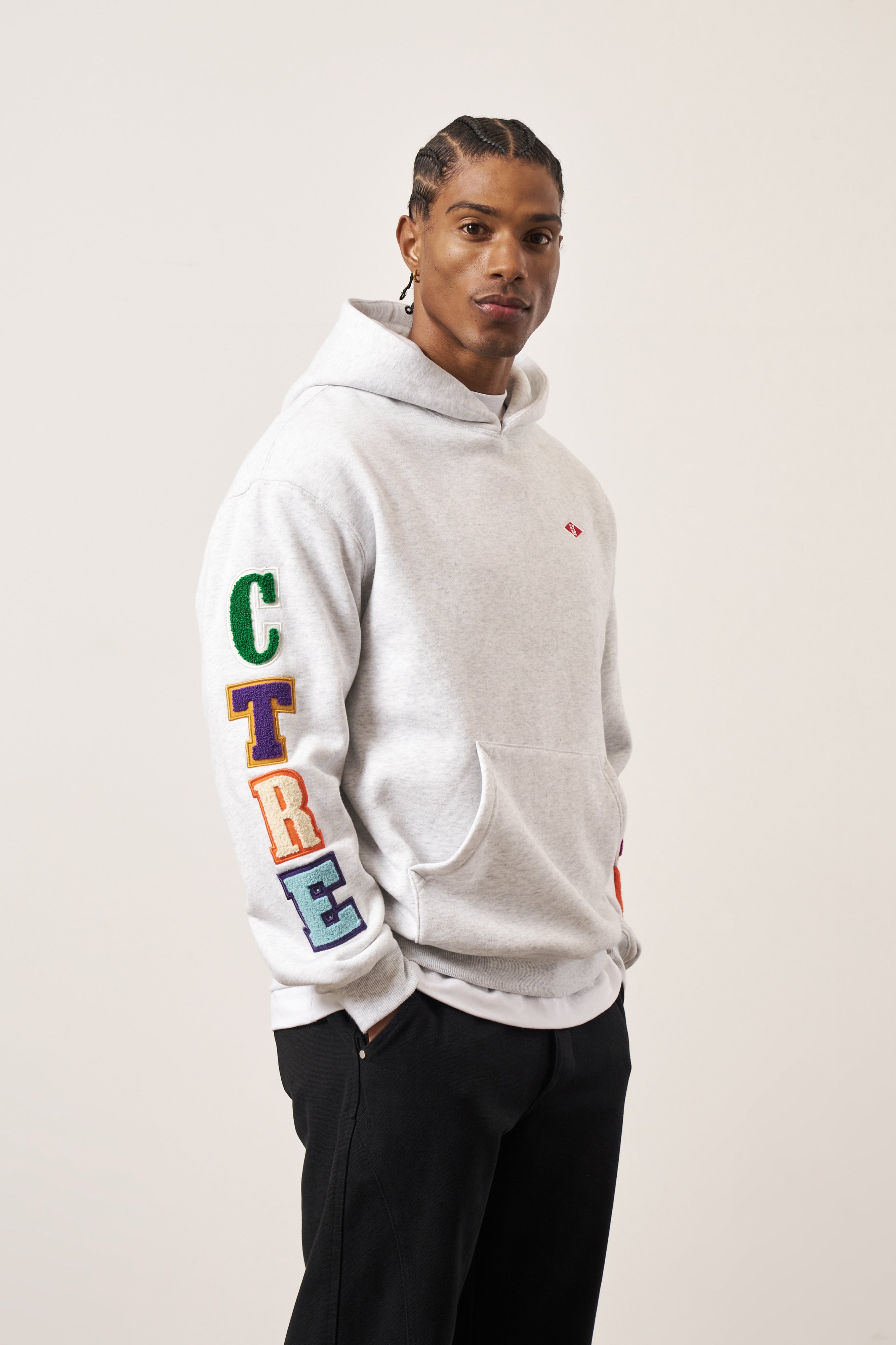 Champion chenille embroidered cheap logo hoodie sweatshirt