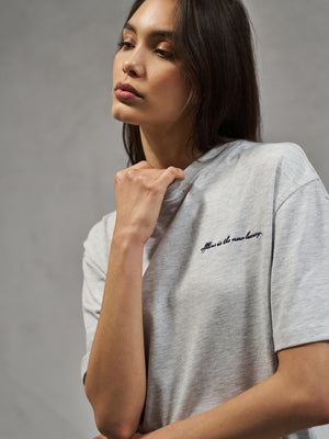 OFFLINE HOUR BOXY T-SHIRT - GREY MARL