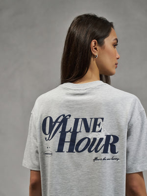 OFFLINE HOUR BOXY T-SHIRT - GREY MARL