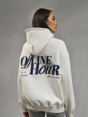 OFFLINE HOUR OVERSIZED HOODIE- OFF WHITE