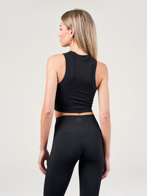 SCULPTING STRETCH EMBLEM RACER - BLACK