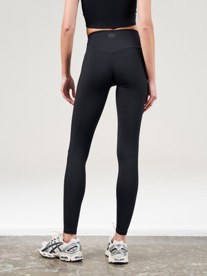 EMBLEM STRETCH SCULPTING LEGGINGS - BLACK