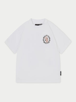 KIDS CIRCLE GRAPHIC TEDDY T-SHIRT - WHITE