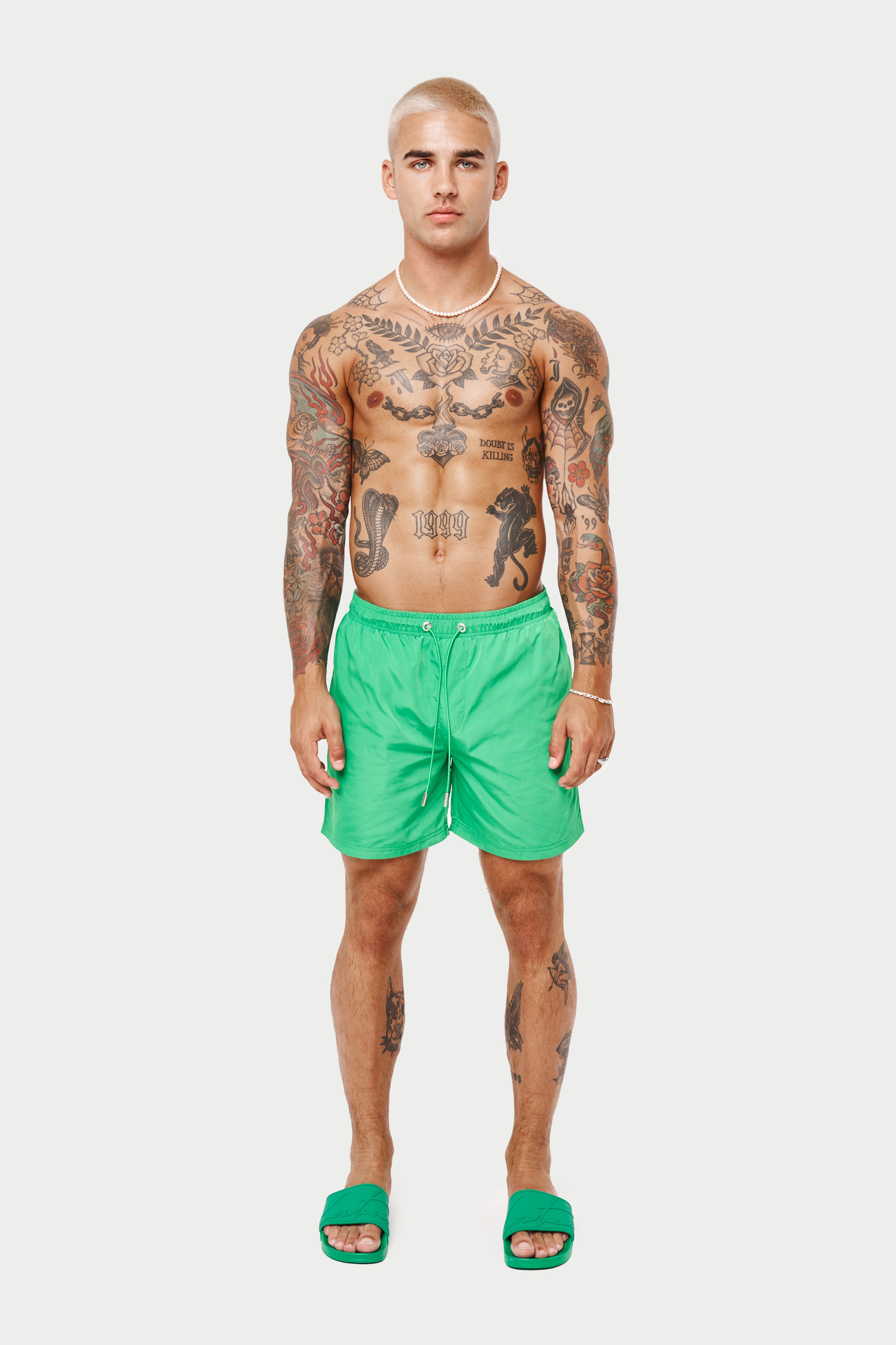 WATER REACTIVE SWIM SHORTS - GREEN – The Couture Club