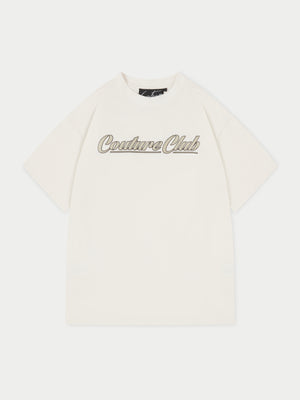 Beige Logo Embroidered Relaxed T-shirt