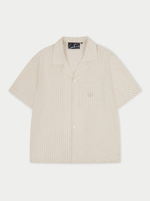 MIXED STRIPE RESORT SHIRT - OFF WHITE