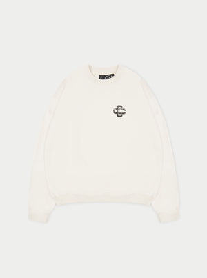 CRACKED EMBLEM SWEATSHIRT - OFF WHITE