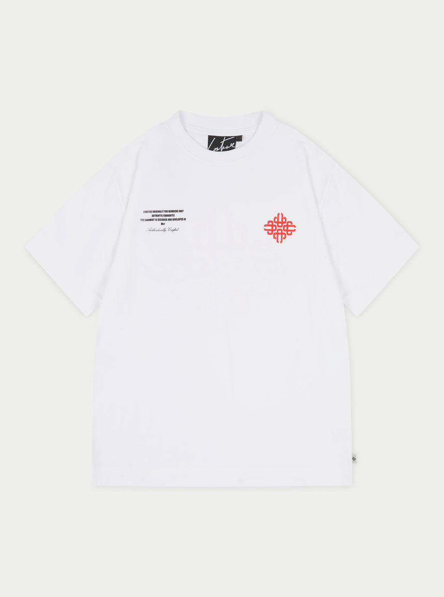 REPEAT EMBLEM SCRIPT RELAXED T-SHIRT - WHITE – The Couture Club