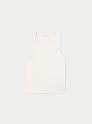 RIB TEXTURED VEST - OFF WHITE