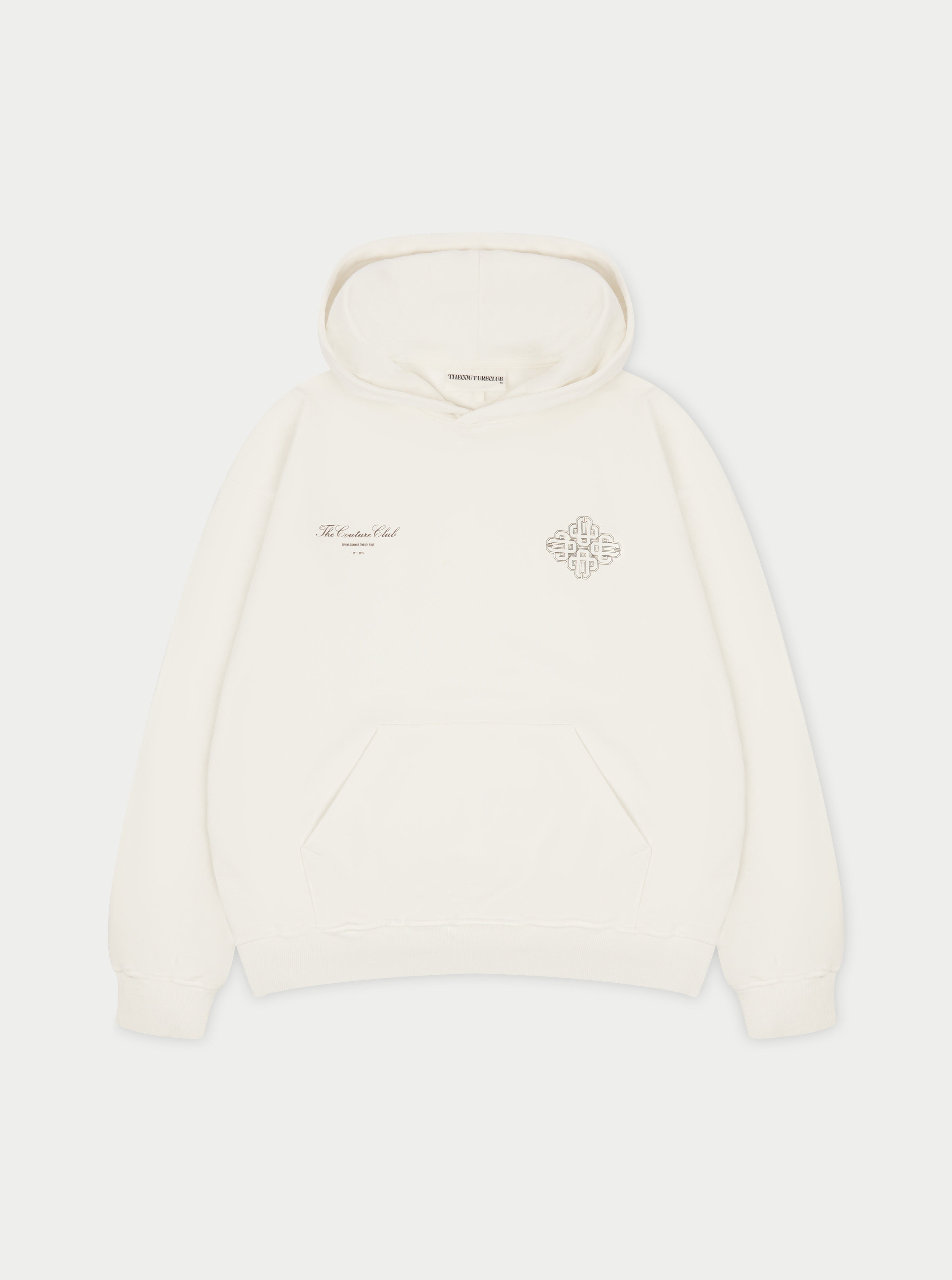 EMBLEM OUTLINE HOODIE OFF WHITE The Couture Club