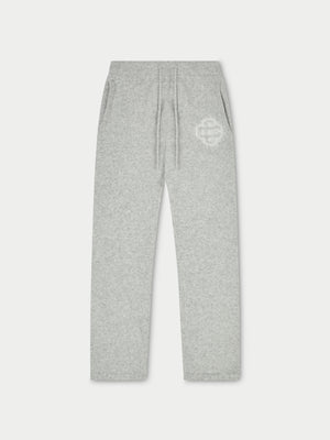 FLUFFY EMBLEM KNITTED JOGGERS - GREY MARL