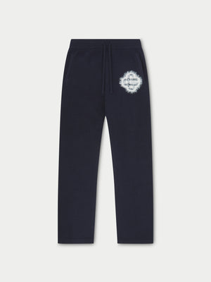 FLUFFY EMBLEM KNITTED JOGGERS - NAVY