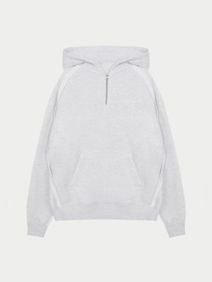 COPYRIGHT QUARTER ZIP HOODIE - GREY MARL