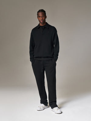 LAUNDERED CLASSICS POLO SWEATSHIRT - WASHED BLACK