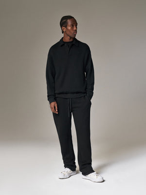 LAUNDERED CLASSICS POLO SWEATSHIRT - WASHED BLACK