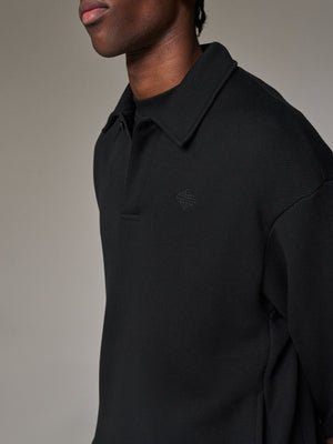 LAUNDERED CLASSICS POLO SWEATSHIRT - WASHED BLACK