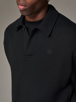 LAUNDERED CLASSICS POLO SWEATSHIRT - WASHED BLACK