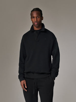 LAUNDERED CLASSICS POLO SWEATSHIRT - WASHED BLACK