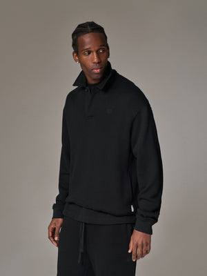 LAUNDERED CLASSICS POLO SWEATSHIRT - WASHED BLACK