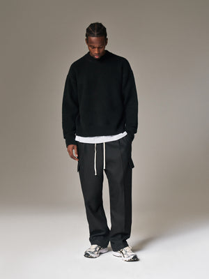 COPYRIGHT BRUSHED KNIT JUMPER - BLACK