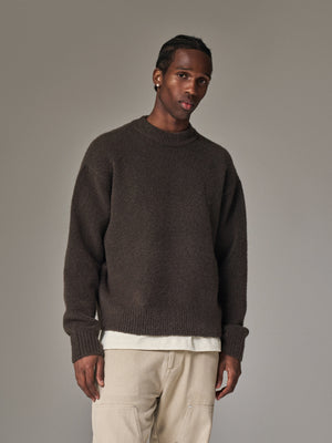 COPYRIGHT BRUSHED KNIT JUMPER - BROWN