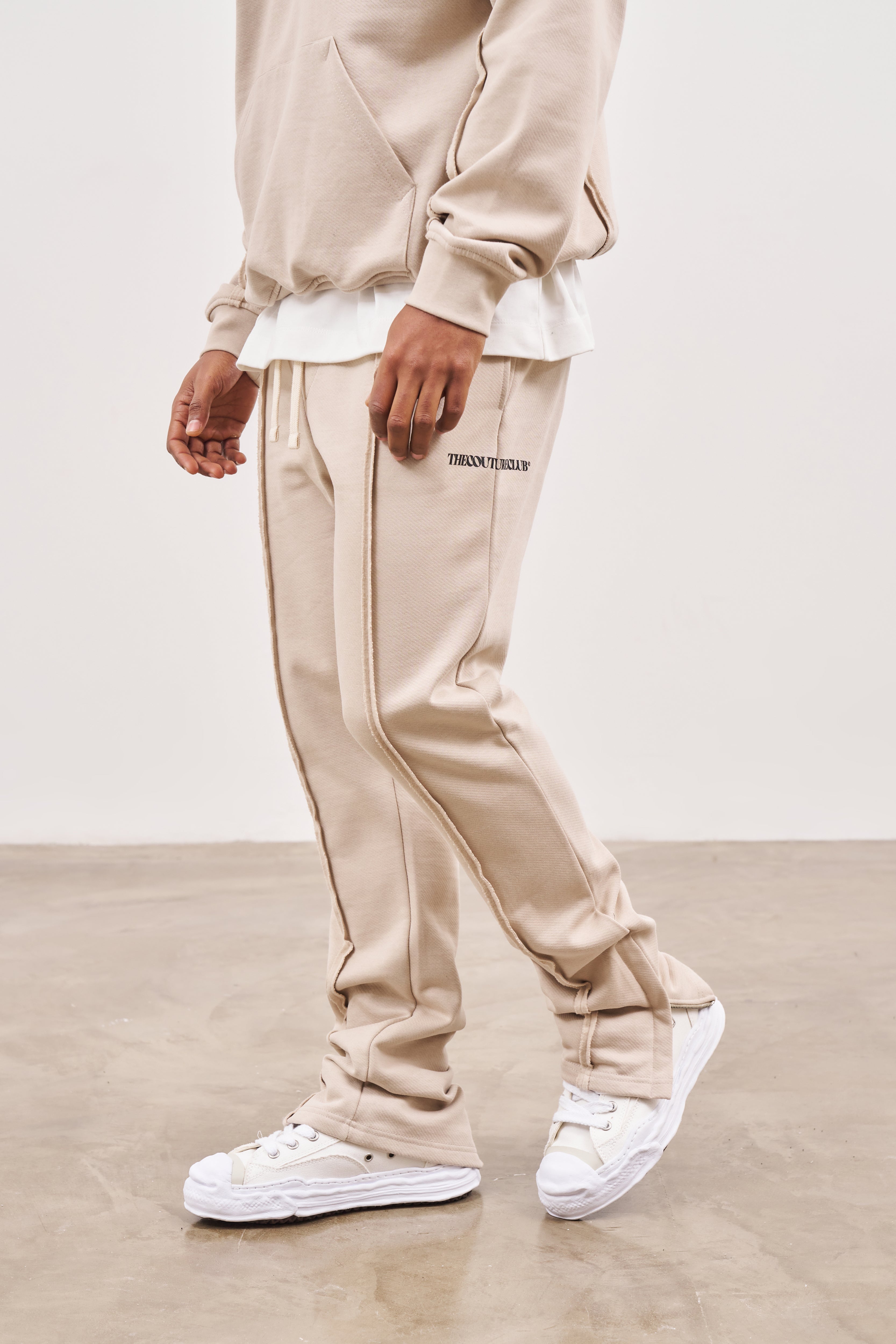 Beige straight leg online joggers