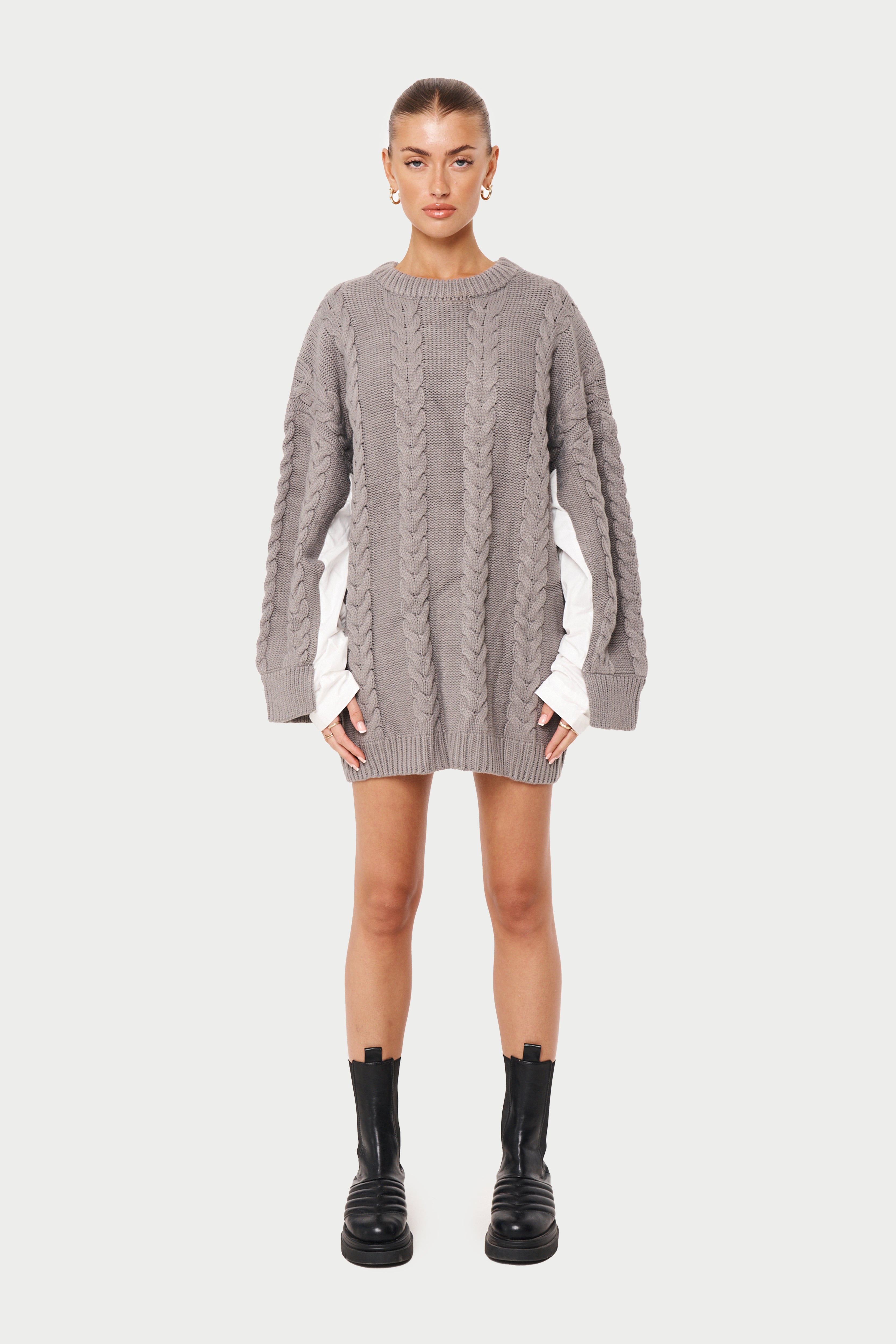 Oversized cable best sale knit jumper dress