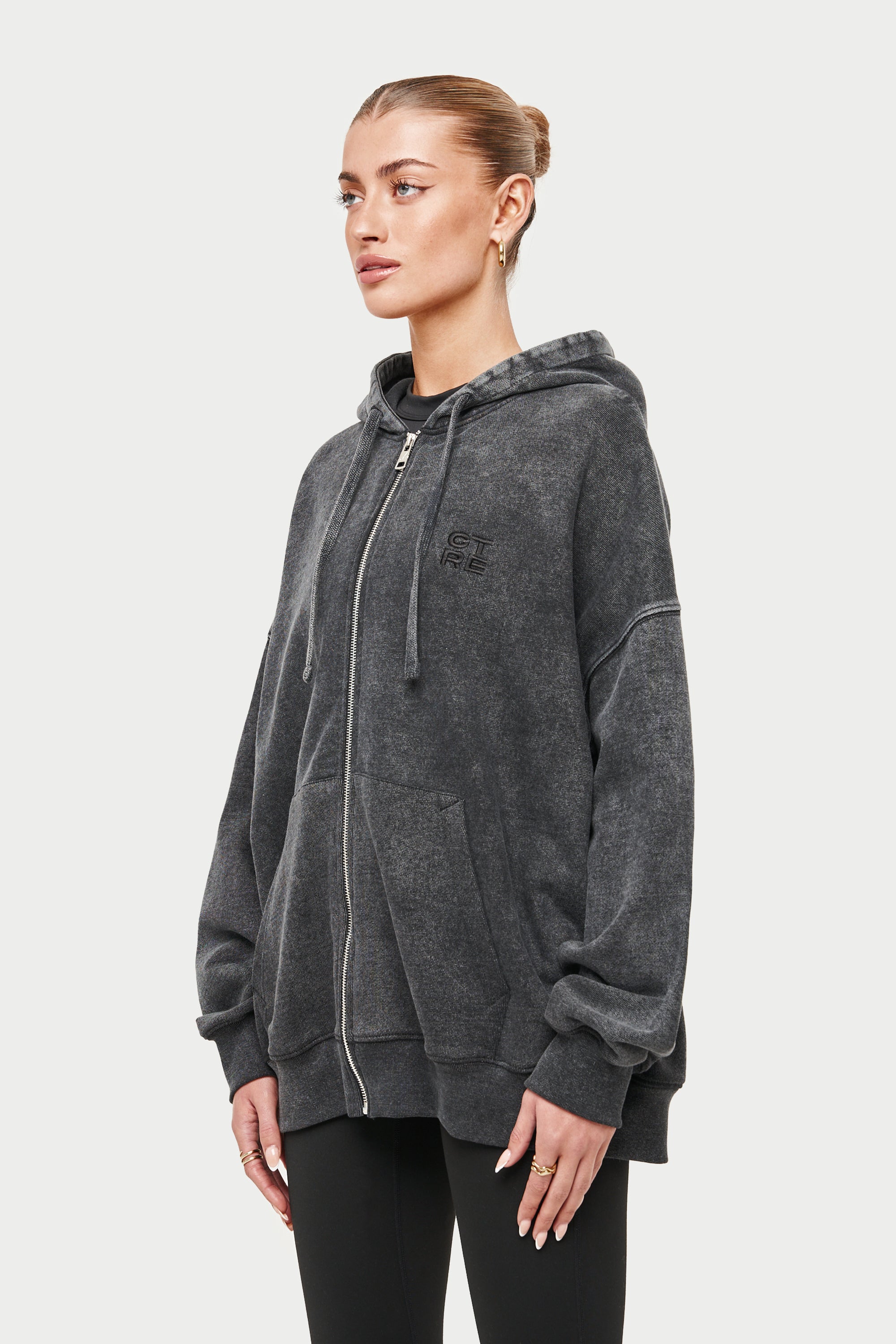 Funnel neck hotsell zip up hoodie