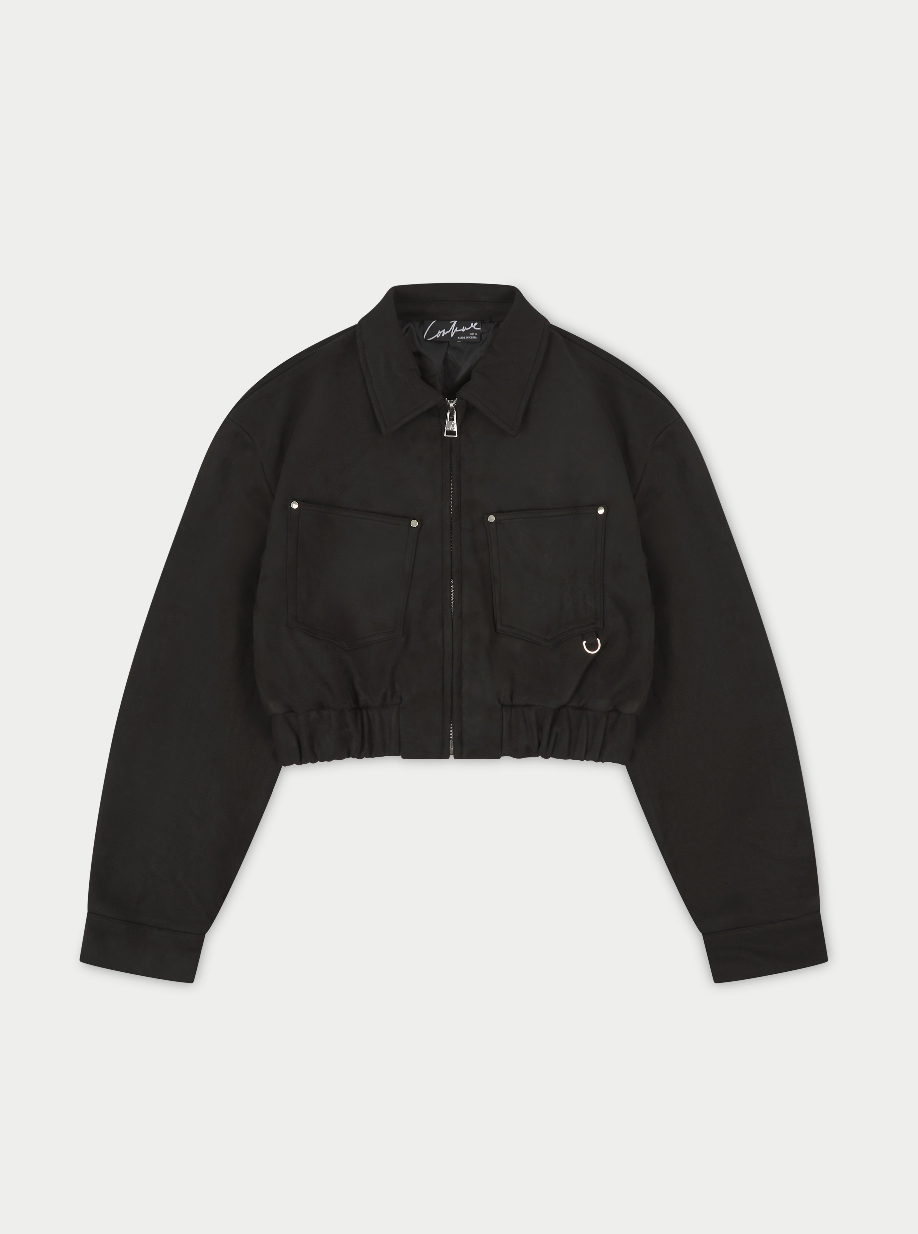 Black suede sale crop jacket