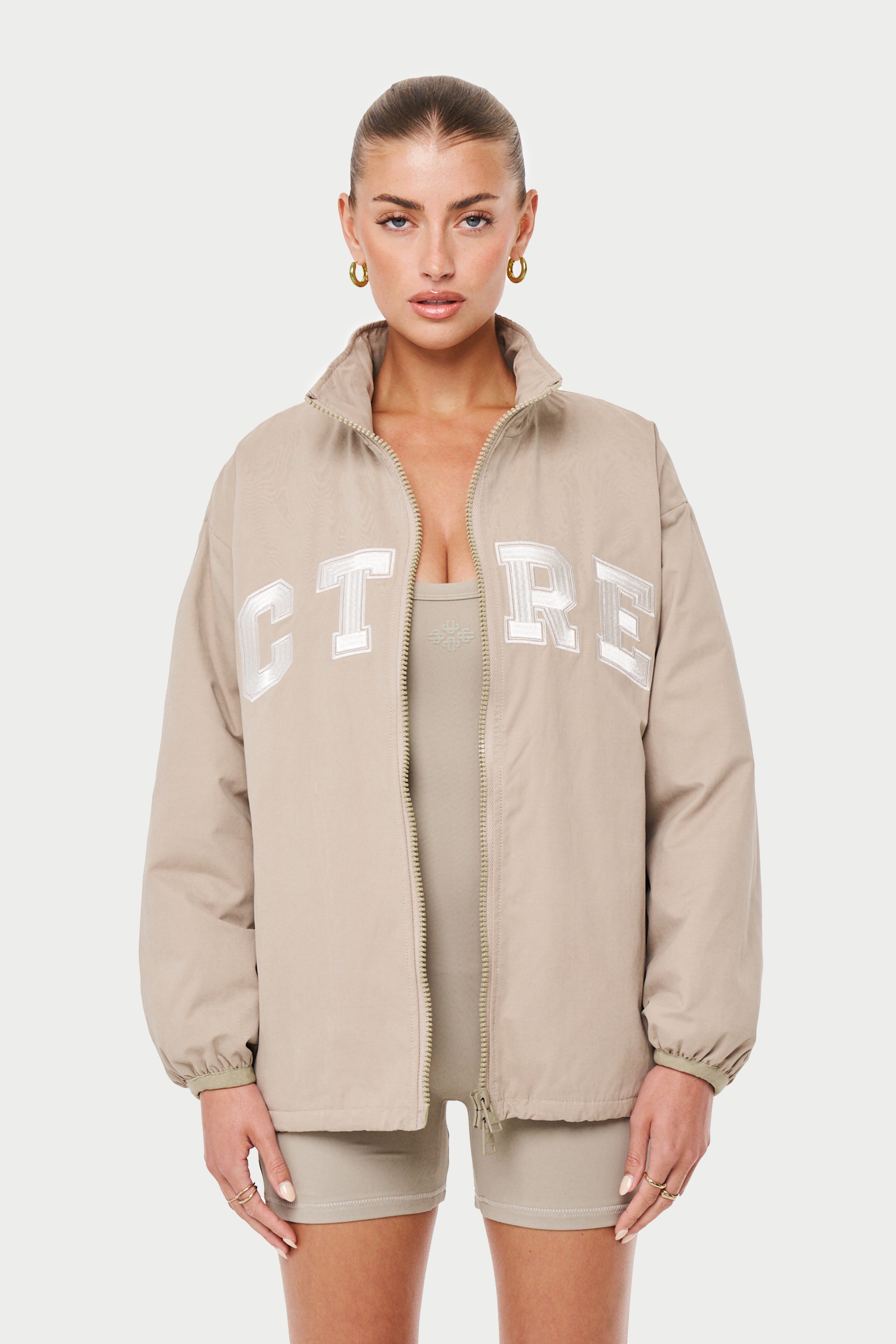 Beige shop track jacket