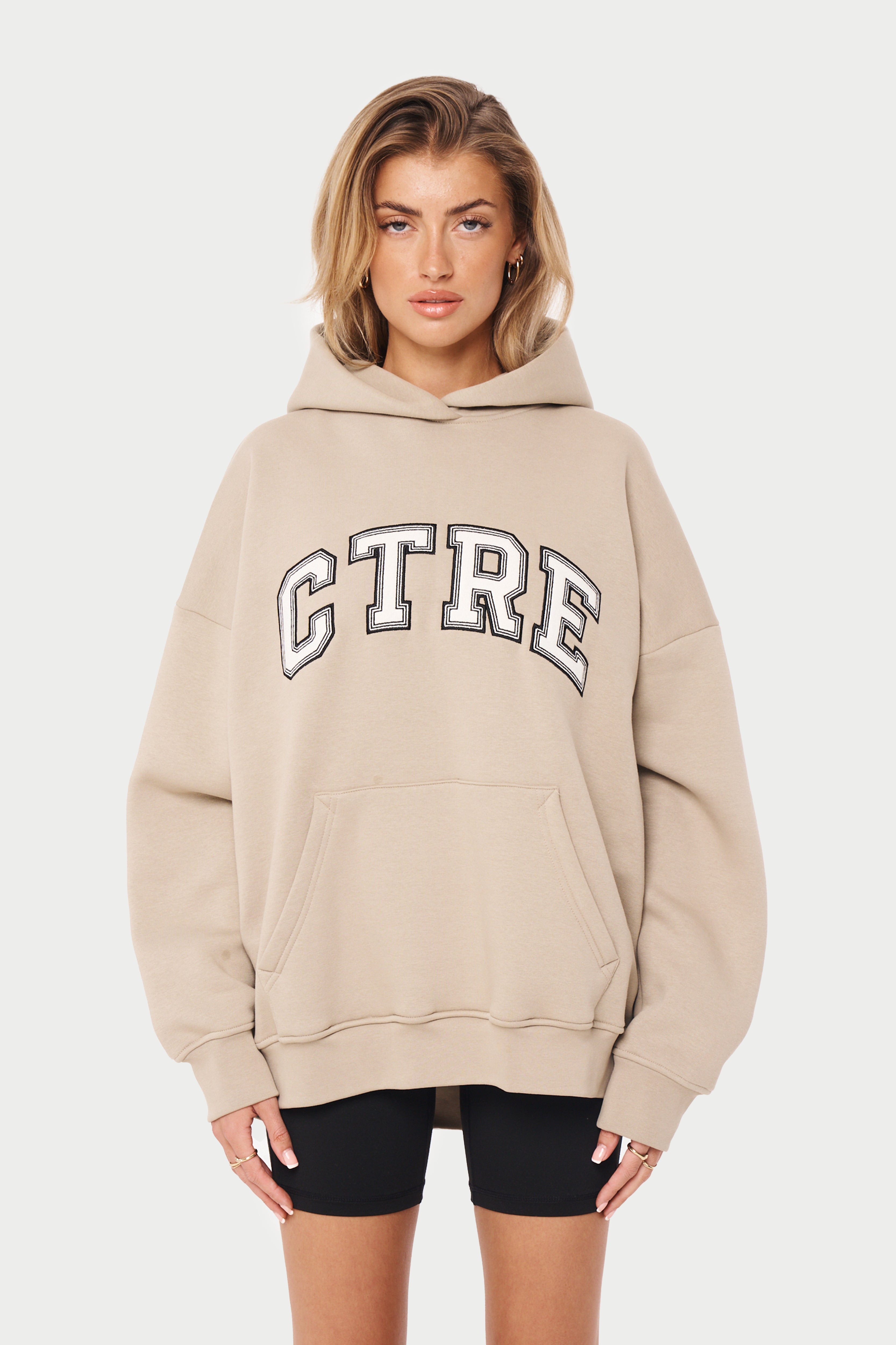 CTRE OVERSIZED HOODIE BEIGE The Couture Club