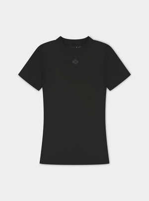 SCULPTING STRETCH EMBLEM BABY TEE - BLACK