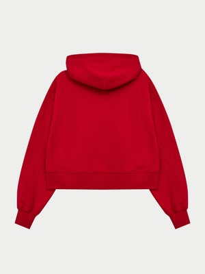 CTRE CROPPED ZIP THROUGH HOODIE - RED